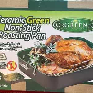 OrGreenic ceramic Green non-stick roasting pan